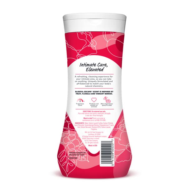 Summer's Eve Blissful Escape Daily Refreshing Feminine Wash, Removes Odor, pH balanced, 15 fl oz. (Pack of 6)