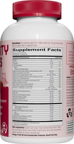 SmartyPants Multivitamin Gummy for Women 50 and Over: Omega 3 Fish Oil (EPA/DHA),Methylfolate,CoQ10,Vitamin D3,C,Vitamin B12,B6,A,K & Zinc,Biotin,Gluten Free,(30 Day Supply),120 Count (Pack of 2)