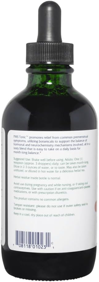 Vitanica PMS Tonic, Premenstrual Support and Relief, Saint Johns Wort, Dong Quai, Chaste Tree Berry, Wild Yam and More, Vegan, 4 Ounce