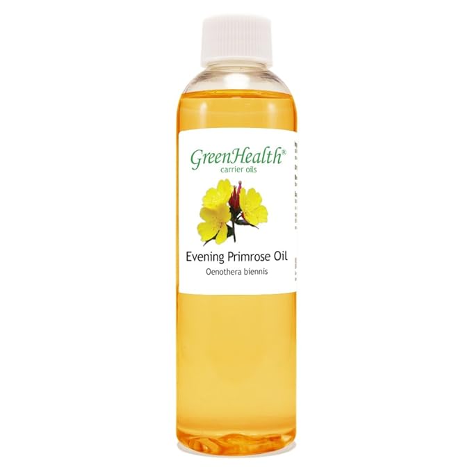 GreenHealth Evening Primrose Carrier Oil – 4 fl oz (118 ml) Plastic Bottle w/Cap – 100% Pure Carrier Oil