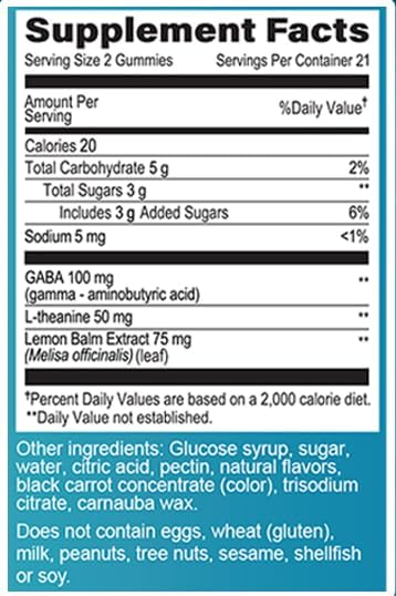 GeriCare DeStress Gummies with GABA, L-Theanine & Lemon Balm Mixed Berry Flavor – 42 Count – Supports Relaxation & Mental Clarity – Non-GMO, Gluten-Free, Vegan