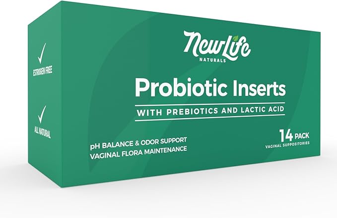 NewLife Naturals Vaginal Probiotic Suppositories 2 Billion CFU – Feminine pH Balance & Odor Support – Bacillus Coagulans + Prebiotic + Lactic Acid – Non GMO All Natural - 30 Day + Supply (14 Inserts)