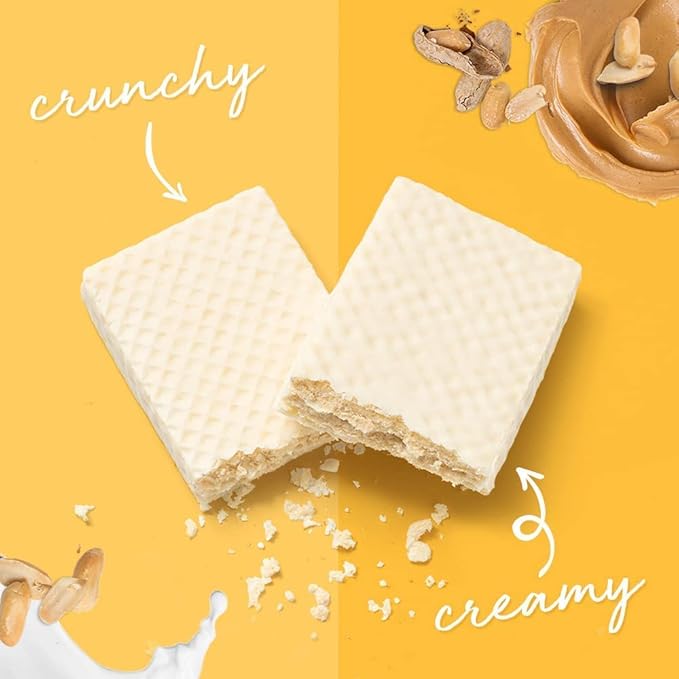 Power Crunch Protein Wafer Bars, High Protein Snacks with Delicious Taste, Peanut Butter Crème, 1.4 Ounce (12 Count)