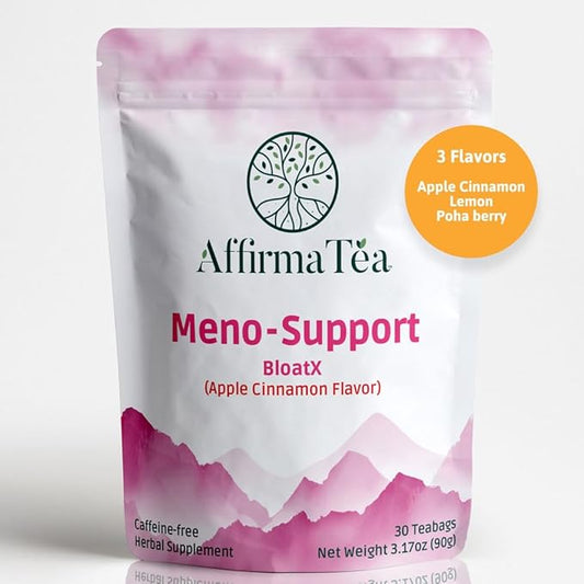Meno-Support BloatX Organic Menopause Relief: Balances & Supports Hot Flashes, Hormones, Moods Swings, Night Sweats, & Bloating with Black Cohosh, Red Clover & Dong Quai. Natural Fresh Lemon Flavor.