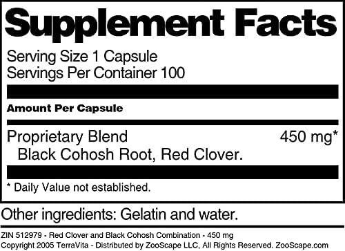 Red Clover and Black Cohosh Combination - 450 mg (100 Capsules, ZIN: 512979)