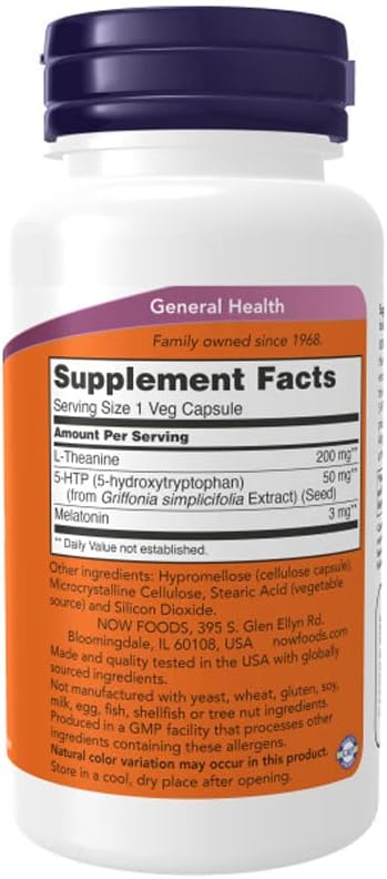 NOW Foods Supplements, Sleep Regimen 3-in-1, with Melatonin, 5-HTP and L-Theanine, Restful Sleep Blend*, 90 Veg Capsules, (Pack of 2)