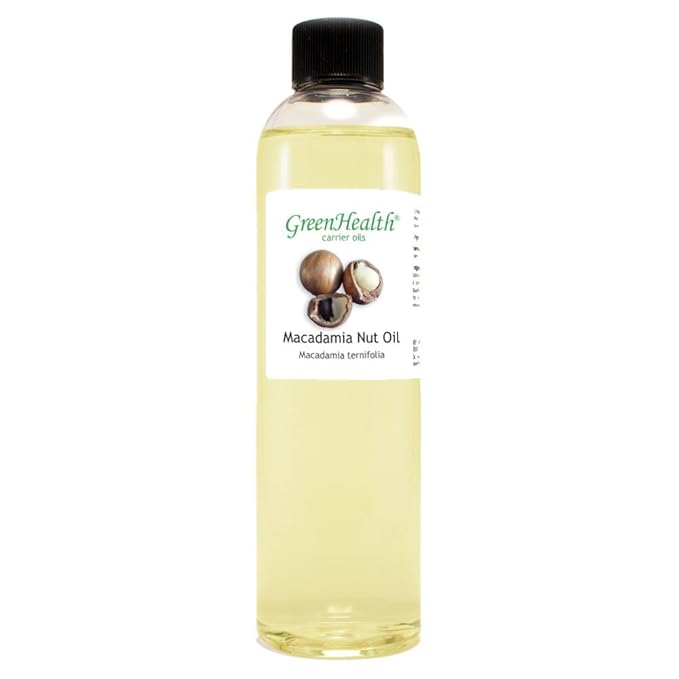 GreenHealth Macadamia Nut Carrier Oil – 8 fl oz (237 ml) Plastic Bottle w/Cap – 100% Pure Carrier Oil