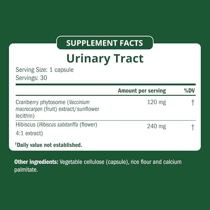 Semaine Urinary Tract Cleanse & Protect 30ct. – Bladder Health Supplement for Women, Support Urinary Tract Health. Combines Cranberry Proanthocyanidins with Hibiscus - Travel Sized Jar