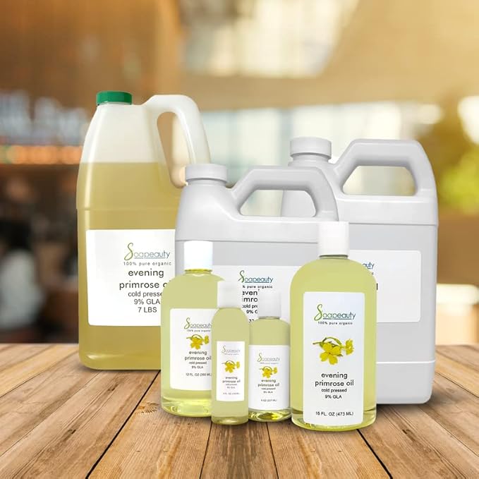 Soapeauty Evening Primrose Oil Cold-Pressed and Cold-Filtered Natural Oil. Evening Primrose Oil Contains high Level (9%) of The Essential Fatty Acid Gamma-Linolenic Acid (64 OZ)