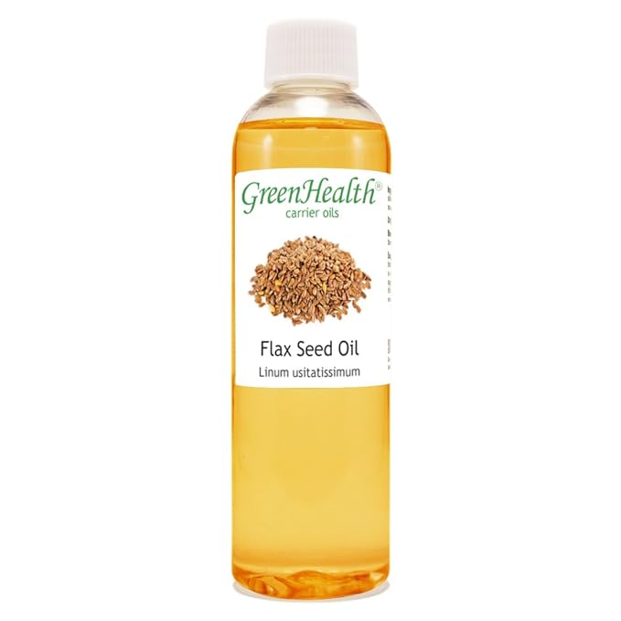 GreenHealth Flax Seed Carrier Oil – 4 fl oz (118 ml) Plastic Bottle w/Cap – 100% Pure Carrier Oil