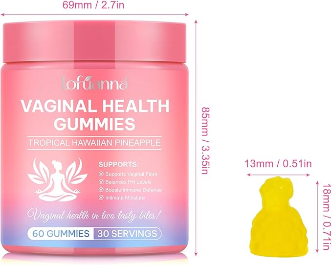 Vaginal Probiotics Gummies, Premium Feminine Balance Gummies for Women, Vaginal Probiotics for Women pH Health Supplement, Promote Healthy Vaginal Odor & Vaginal Flora, 60 Count