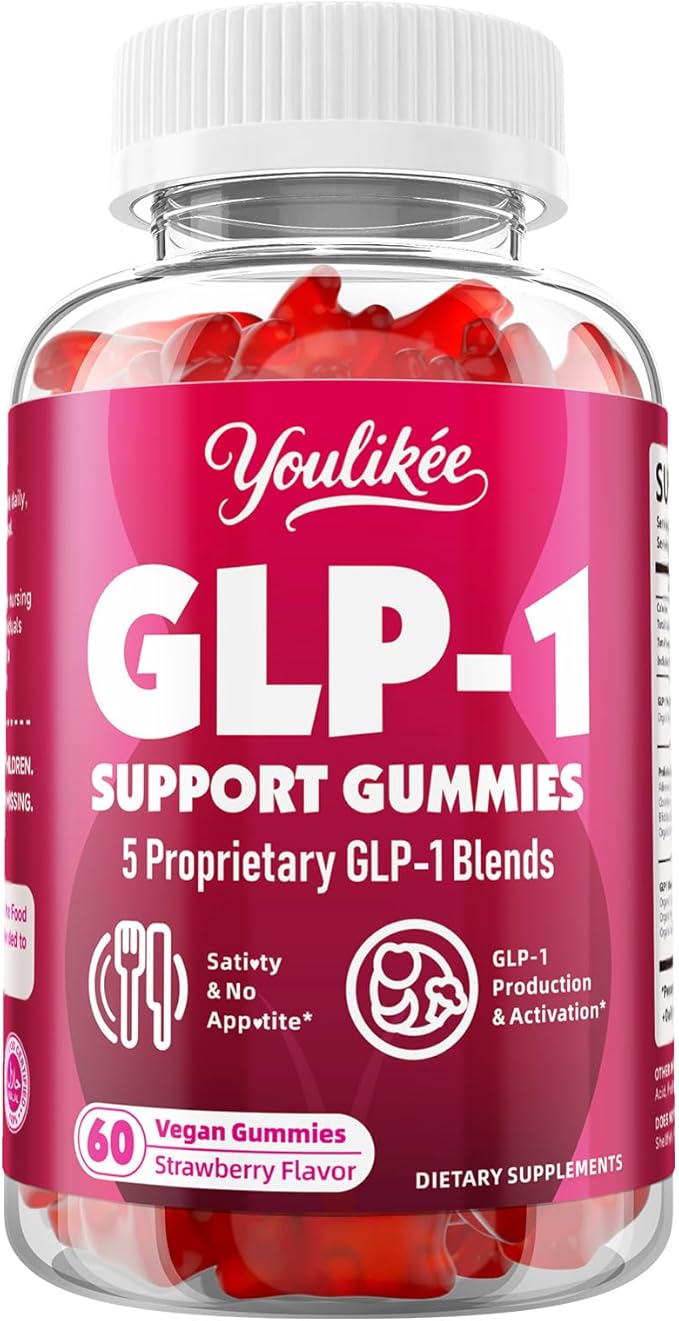 GLP-1 Supplement for Women & Men, GLP-1 Probiotic Gummies - Activates GLP-1 & AMPK, with Akkermansia Probiotic & Natural Berberine for Energy - Strawberry Flavor, Sugar-Free, 60 Count