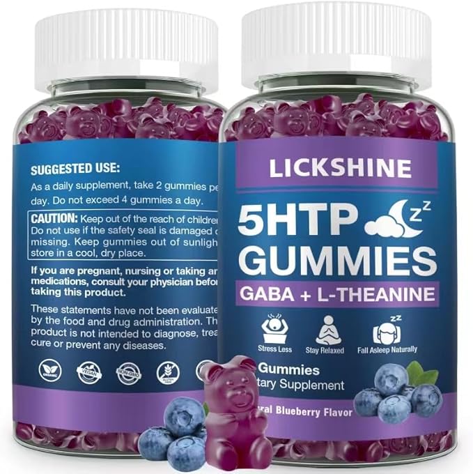 lickshine 1 Pack 300MG 5-HTP GABA Sleep Supplement Gummies