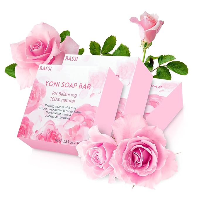 Yoni Soap Bars Vaginal Wash 3 PCS, 100% Natural Organic intimate soap for Women Ph Balance Yoni Wash Vaginial Deodorants Vaginal Care Soap with Foaming Net, Vagina Bar Feminine Wash 3.53 OZ