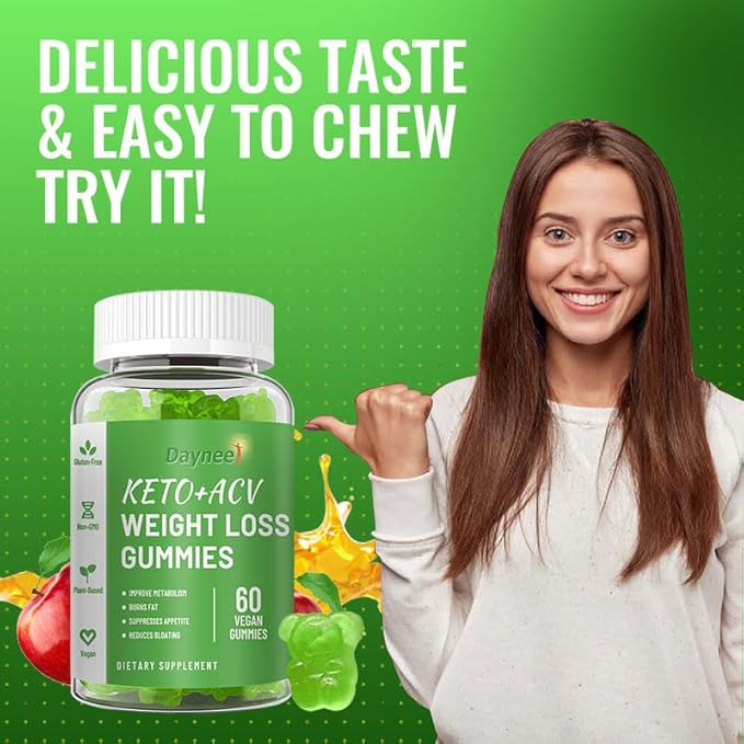 ACV Wellness Gummies–Apple Cider Vinegar with Green Tea&Botanical Extracts–Daily Plant-Based Wellness Gummies–Vegan, Non-GMO, Gluten-Free–60 Gummies