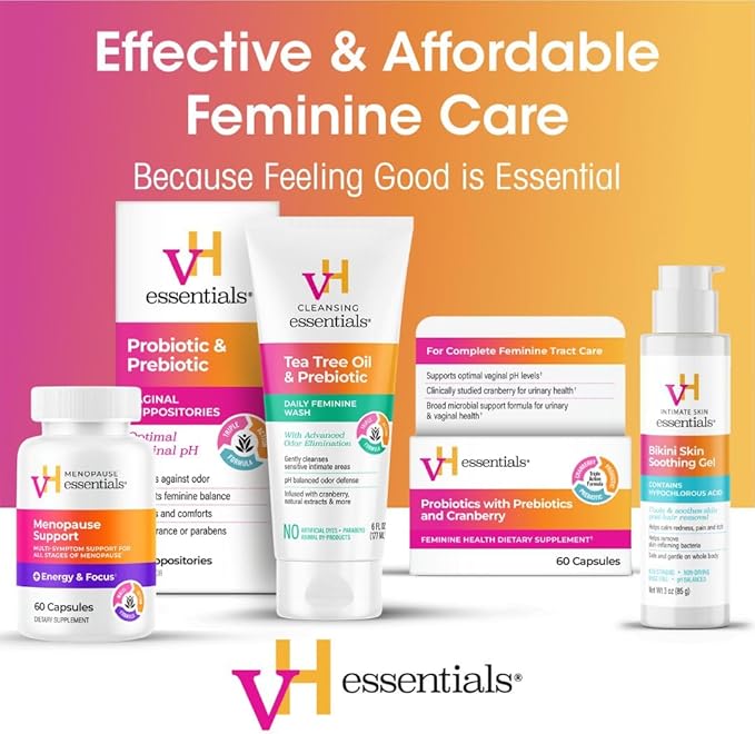 vH essentials Menopause Energy & Focus Support 60 Capsules – Multi-Symptom Support for All-Stages of Menopause: hot Flashes, Night Sweats, Mood Swings, Fatigue & Brain Fog