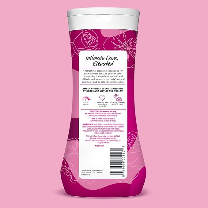 Bundle of Summer's Eve Delicate Blossom, Simply Sensitive, + Amber Nights Daily Refreshing All Over Feminine Body Wash, Removes Odor, Feminine Wash pH Balanced, 15 fl oz