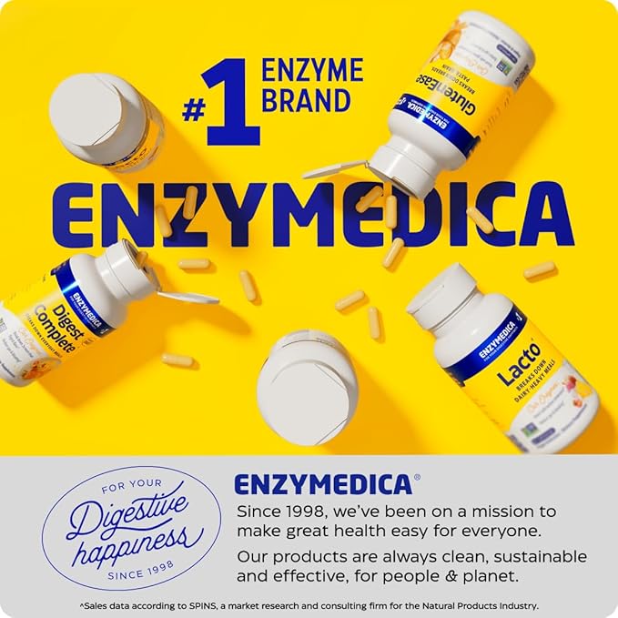 Enzymedica Papaya Enzymes Chewable, Digestive Enzymes for Women and Men, with Organic Papaya Juice and Chlorophyll, High Potency Bromelain & Papain, Vegan, Papaya-Mint Flavor, 120 Tablets