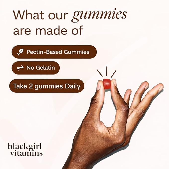 Black Girl Vitamins Once a Day - Womens Multivitamin Gummy - Vitamin A, B, C, E and Zinc. Multivitamin for Women, Immune Support. Vegan, Gluten-Free. Made in The USA (60 Day Supply, Strawberry)