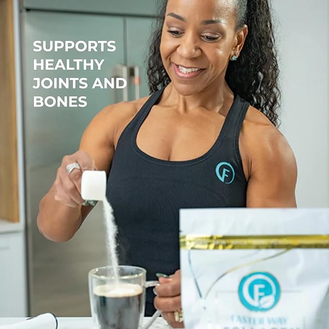Faster Way - Collagen Peptides - 12g Hydrolyzed Collagen + 11g Protein Per Serving - Hair, Skin & Nails - Amino Acids - Grass-Fed - Sugar, Gluten & Dairy Free - Non-GMO -Unflavored Powder -30 Servings