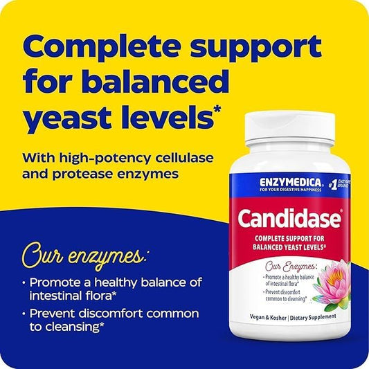 Enzymedica, Candidase, Enzymes for Gentle Cleansing Support, Gut Health, 120 Count