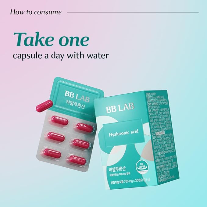 BB LAB Hyaluronic Acid Supplement, Korea Hyaluronic Acid 120mg, Skin Hydration, Moisture Support, Fast Absorption, Capsule Type