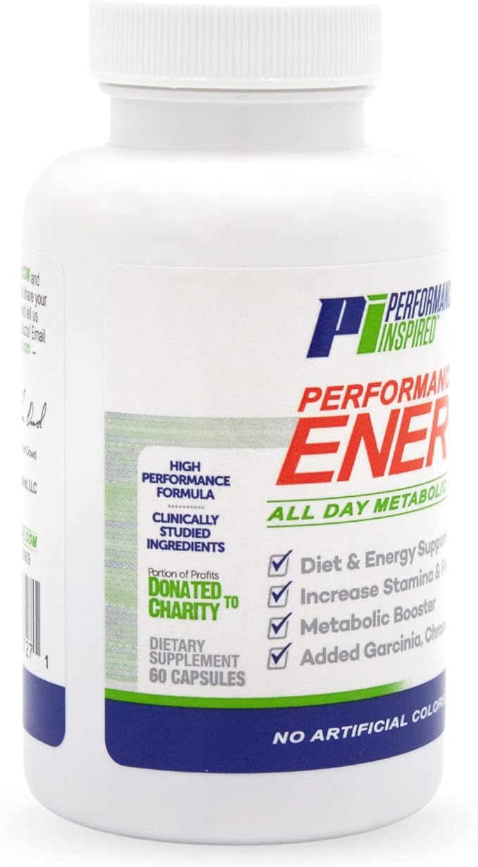 PERFORMANCE INSPIRED Nutrition Diet & Energy Capsules – Natural Green Coffee, Garcinia Cambogia & Green Tea – Supports Energy & Metabolism – 60 Count