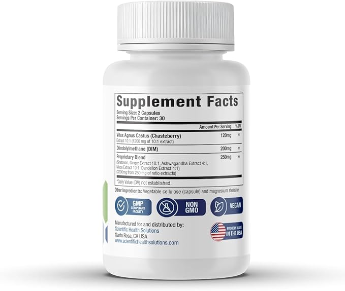 Vitex + DIM + Shatavari Hormone Balance Supplement – PMS, Menopause & Cycle Support for Women – Adaptogenic Complex with Maca, Ashwagandha, Dandelion – Vegan (2-Pack)