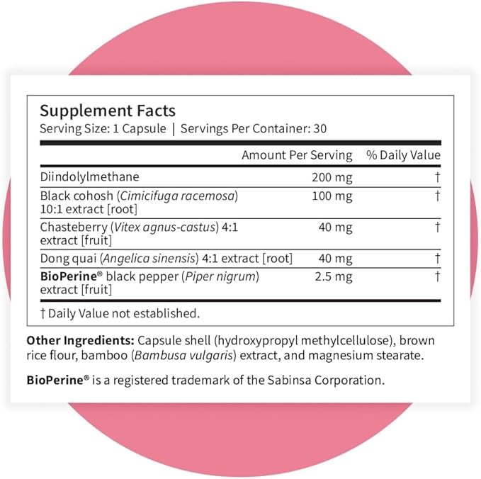 Pattern Wellness Menopause Complex – Herbal Supplement for Women’s Wellness & Hormone Health Support – with Black Cohosh, DIM & Bioperine® – 30 Vegan Capsules, 3rd Party Tested