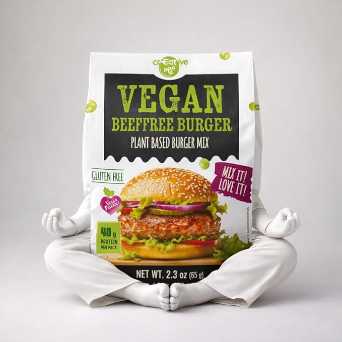 Creative Pea Beeffree Kebab Mix 4-Pack | Plant-Based Skewers | High-Protein Shelf-Stable Pea Protein | Just Add Water & Oil | Quick Vegan Meal Kit | Gluten-Free | 4 x 65g