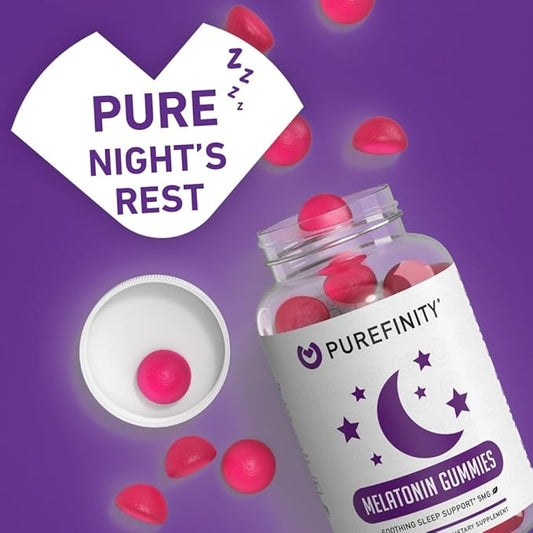 PUREFINITY Melatonin Gummies 5mg for Kids – Each Delicious Gummy is 2.5mg (2 Per Serving) for Easily Customizing Your Night, Gluten Free, Non-GMO, Vegan, 120 Count