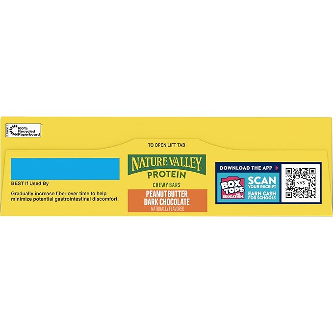 Nature Valley Chewy Protein Granola Bars, Peanut Butter Dark Chocolate, 10 Bars, 14.2 OZ