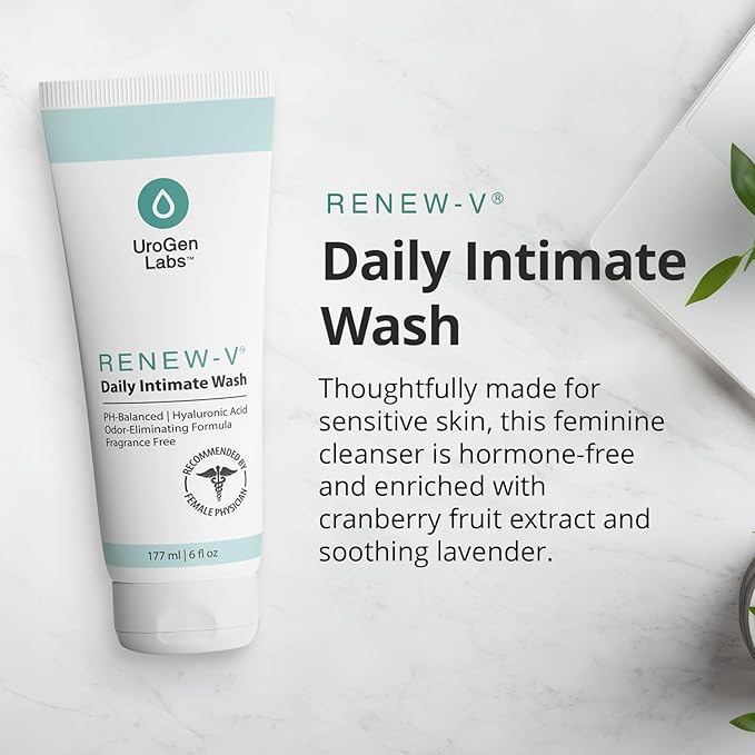 Daily Intimate Wash for Women & Men - Fragrance-Free pH Balance Cleanser w/Boric Acid, Hyaluronic Acid & Vitamin E for Odor Control & Hydration - Male & Feminine Wash, Hygiene Care - 6 fl oz