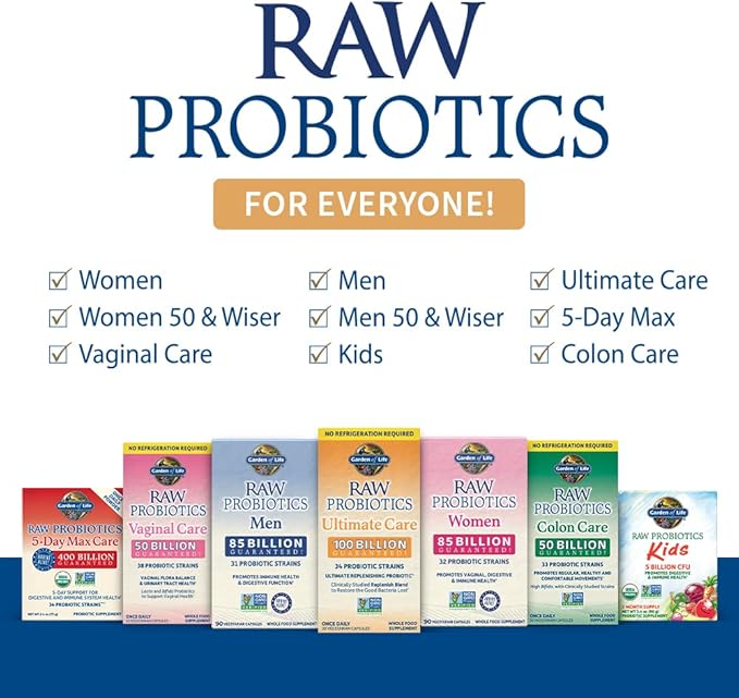 Garden of Life Raw Probiotics Vaginal Care - 50 Billion CFU - 38 Probiotic Strains - Supports Vaginal & Urinary Tract Health - Shelf Stable - 30 Vegetarian Capsules
