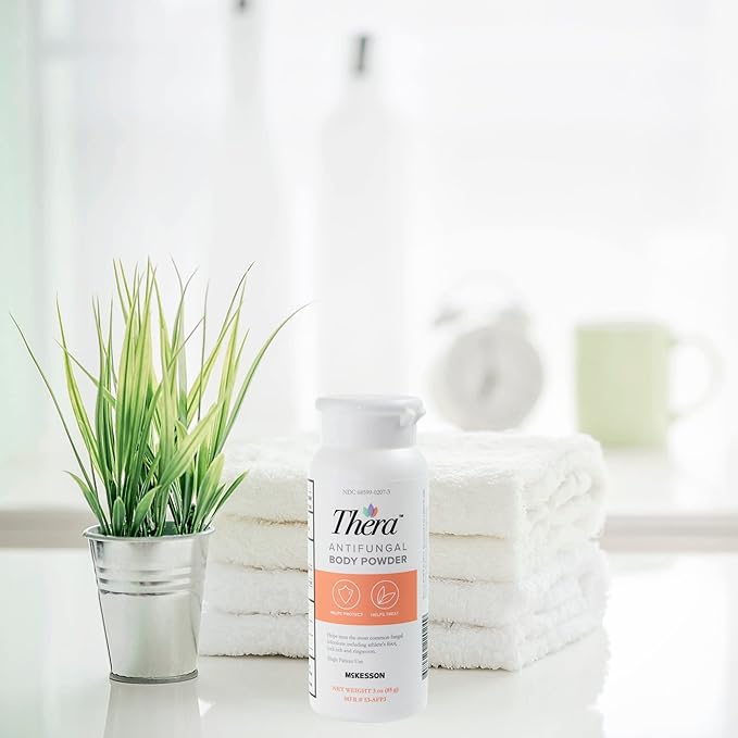 Thera Antifungal Body Powder, 2% Strength - Relief for Athlete's Foot, Jock Itch, Ringworm - 3 oz