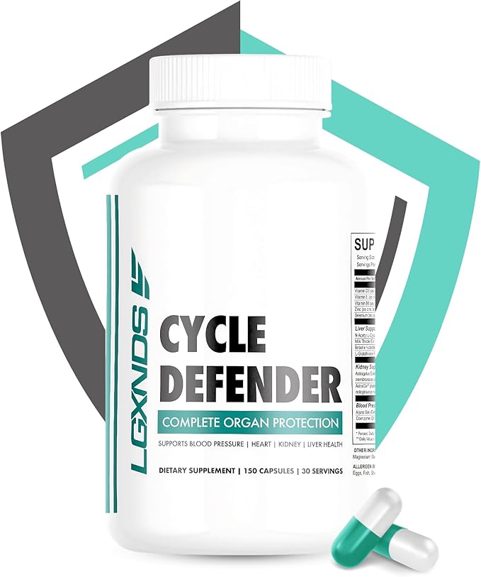 LGXNDS Cycle Defender Organ Superfood - Liver, Kidney & Heart Health Supplement with NAC, Milk Thistle, CoQ10 & Astragalus for Detox, Immunity & Blood Pressure Support, On/Off Cycle - 1 Month Supply