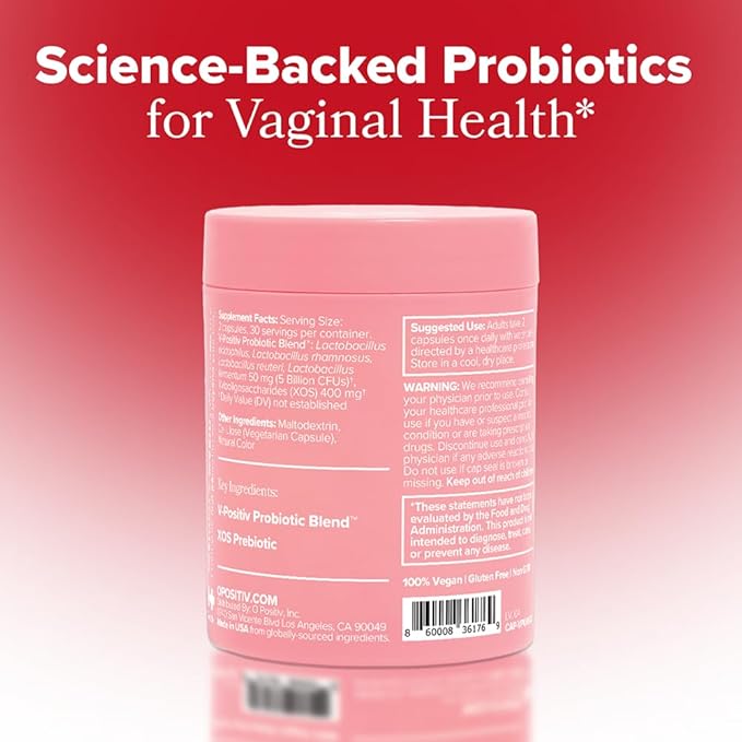 O Positiv URO Vaginal Probiotics for Women pH Balance with Prebiotics & Lactobacillus – Vaginal Health Supplement – Promote Healthy Vaginal Odor & Flora, 60 Count (Pack of 1), 1 Month Supply
