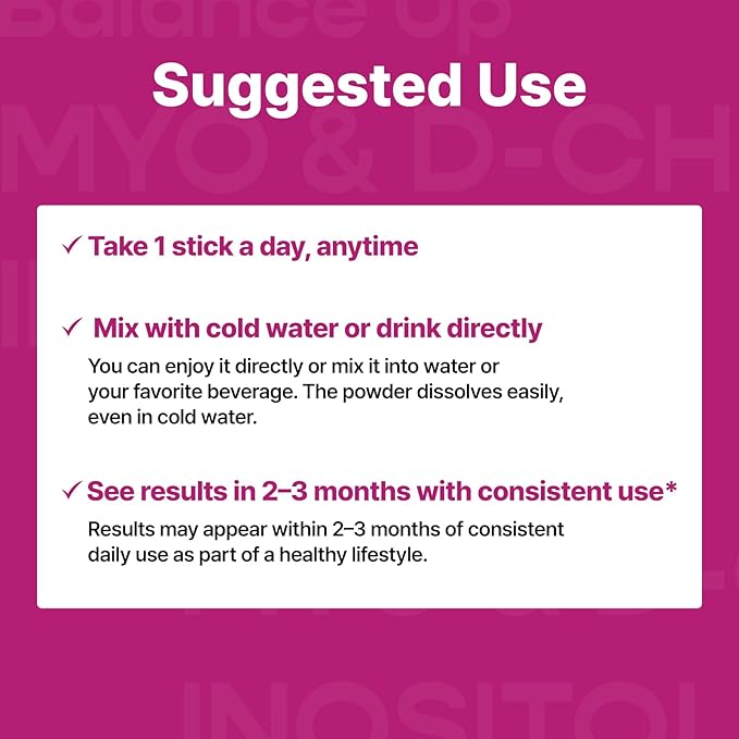 Balance Up Inositol 40:1 Myo & D-Chiro with Folate(Vitamin B9) & Choline – Hormone Balance & Reproductive Health Support for Women – Lemon Lime Stick Powder, 30 Servings