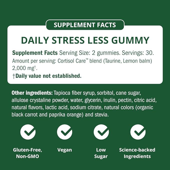Semaine Stress Less Gummy with Cortisol Care™ 60 Count – Daily Support for Stress, Mood & Sleep