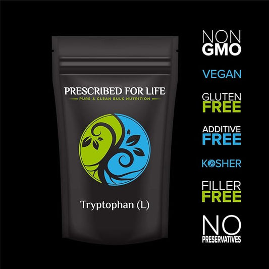 Prescribed For Life L Tryptophan Powder | Free Form Essential Amino Acids Supplement | Vegan, Gluten Free, Non GMO (1 kg / 2.2 lb)