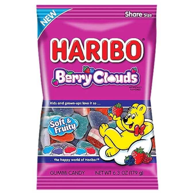 HARIBO NEW Berry Cloud Gummi Candy, 4.1 Ounce (Pack of 12)