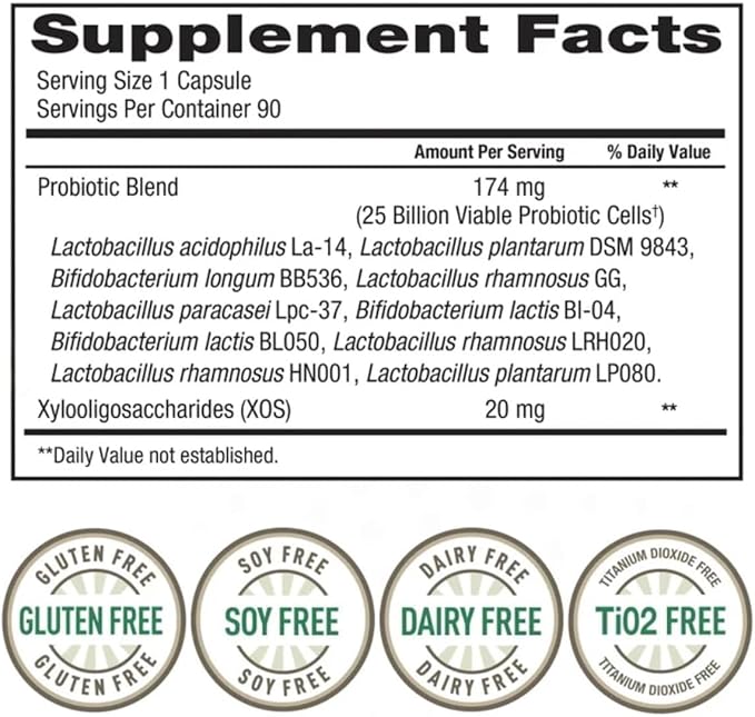 Women's Daily Probiotic, 25 Billion Viable Cells, 90 Vegetarian Capsules, 10 Probiotic Strains, Supports Vaginal, Digestive, Immune Health Sold by TD