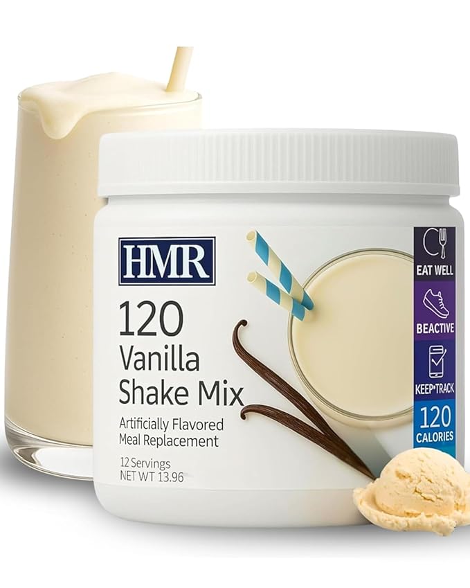 HMR 120 Chocolate Shake & 120 Vanilla Shake Meal Replacement Powder Twin Pack, 12g Protein, 120 Cal, 2 Canisters of 12 Servings Each (Van/Choc)