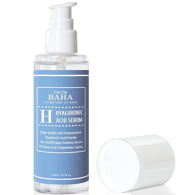 Cos De BAHA Hyaluronic Serum 4 Fl Oz – Pure Sodium Hyaluronate 10,000 ppm Hydrating Face Serum for Dry & Dehydrated Skin – Lightweight Fragrance-Free Korean Skincare Formula (120 ml)