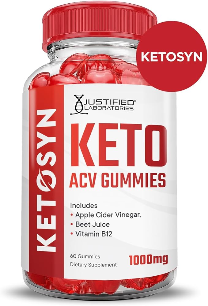 Justified Laboratories (5 Pack Ketosyn Keto ACV Gummies Advanced Formula 1000MG Ketosyn Keto Gummies Apple Cider Vinegar Formulated with Pomegranate Beet Juice Powder B12 Vegan Non GMO 300 Gummys