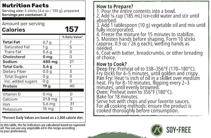 Creative Pea Vegan Variety Pack | Plant-Based Burger, Nuggets, Fish Sticks & Kebab Mix | High-Protein Shelf-Stable Meal Kit | Just Add Water & Oil | Gluten-Free | 4 x 65g