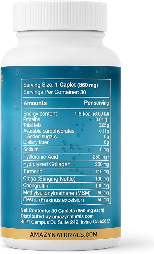 Hyaluronic Acid Ultra, 850mg, 30 Caplets, Premium Joint and Skin Supplement (4)