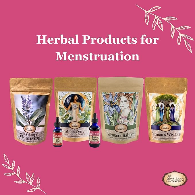 Birth Song Botanicals Menstrual Harmony Tincture, Liquid Herbal Supplement to Support The Menstrual Cycle, Naturally Supports Hormone Balance and Menstruation 2oz Bottle