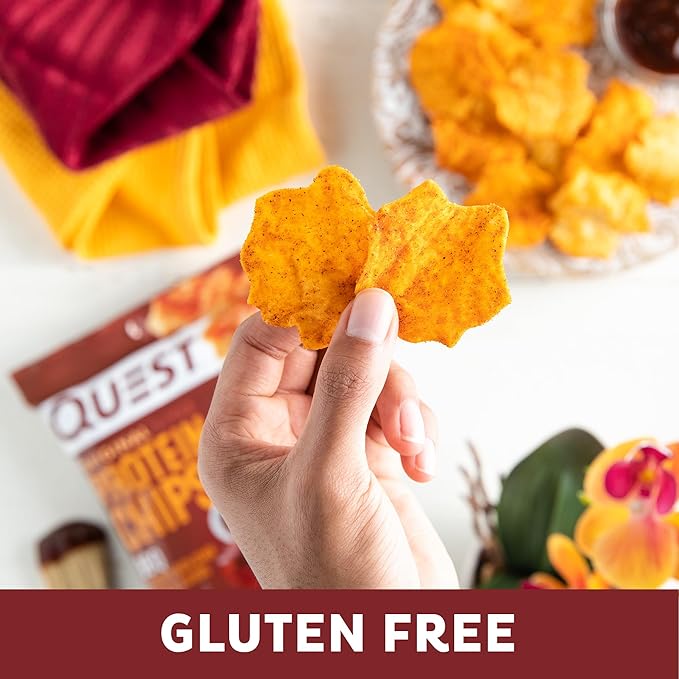 Quest Nutrition BBQ Protein Chips, 19g Protein, 4g Net Carb, Low Carb, Gluten Free, 1.1 oz, 4 count