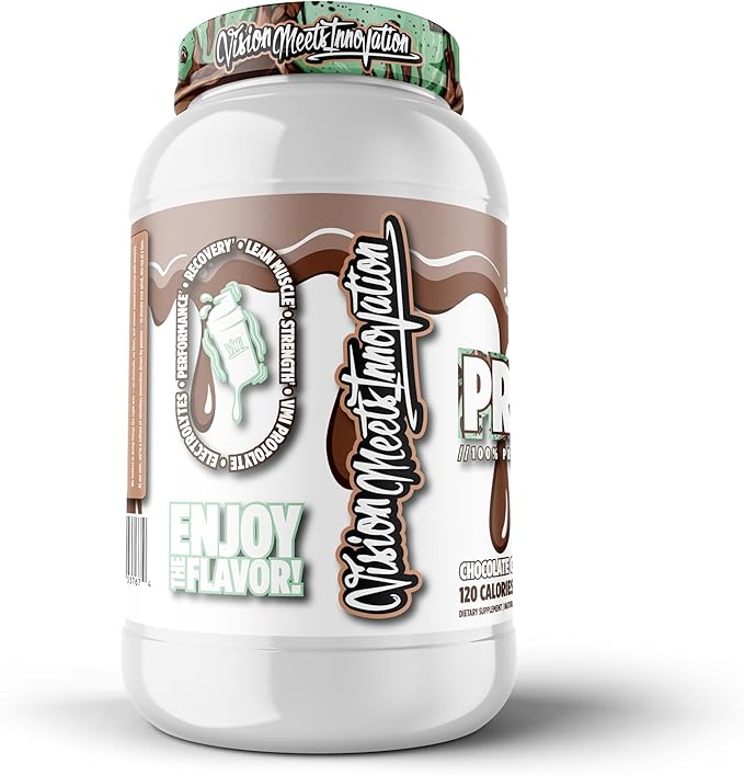 VMI Sports Protolyte 100% Whey Protein Isolate | Electrolytes Plus Enzymes | 22-25 Grams per Serving | Lactose and Gluten Free, Low Fat, Carbs & Sugar (1.63 lb, Mint Chocolate Chip)